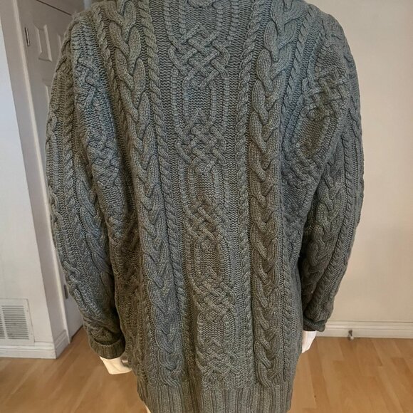 90'S VINTAGE MENS POLO RALPH LAUREN CASHMERE CABLE KNIT SWEATER SZ 46 / XL - Picture 3 of 4